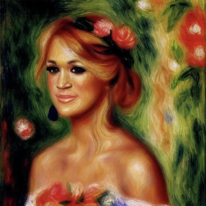 Carrie-Underwood in the style of Pierre-Auguste Renoir     4